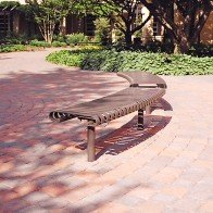 backless steel curved bench