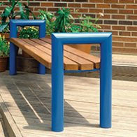 wood backless bench