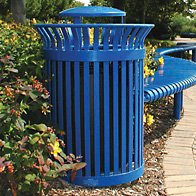 recycled steel litter receptacle