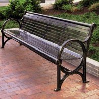 bench with ductile iron end frames