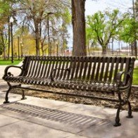 bench with ductile iron end frames