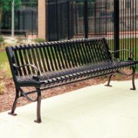 bench with ductile iron end frames