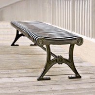 bench with ductile iron end frames