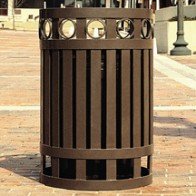 recycled steel litter receptacle