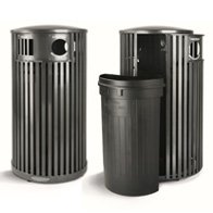 recycled steel litter receptacle